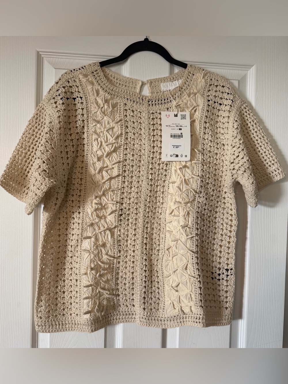 ZARA Cream Open-Knit Sweater